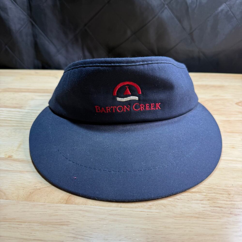 vintage Texace navy blue Barton Creek golf visor Made in the USA